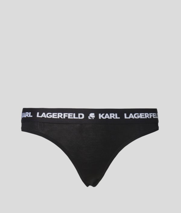 Karl Lagerfeld, Tanga Logo Karl, Femme, Noir, Taille: XXS