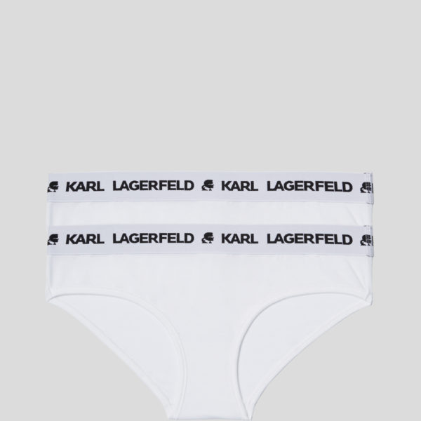 Karl Lagerfeld, Culotte Hipster Logo Karl - Lot De 2, Femme, Blanc, Taille: XXS