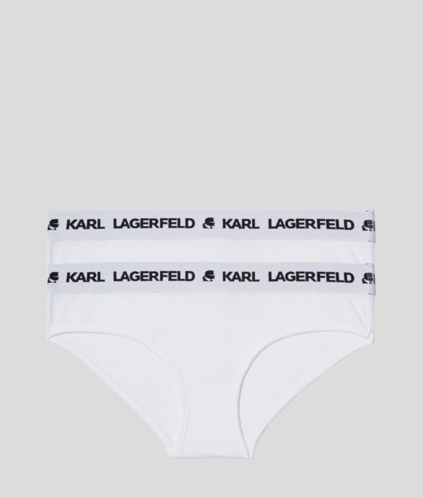 Karl Lagerfeld, Culotte Hipster Logo Karl - Lot De 2, Femme, Blanc, Taille: XXS