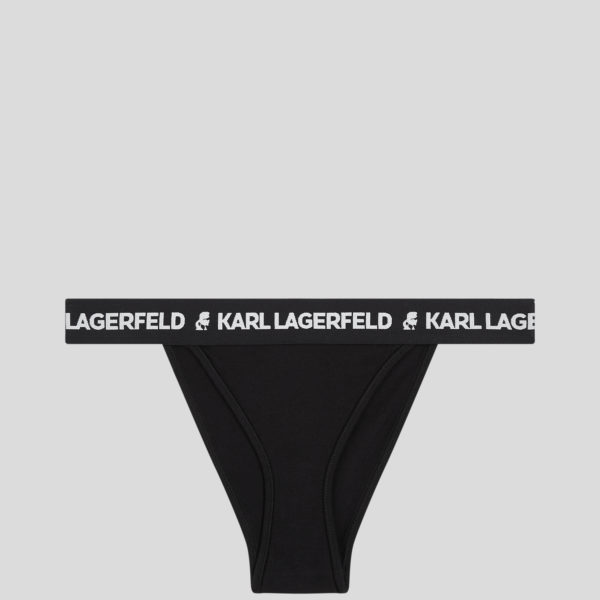 Karl Lagerfeld, Culotte Brésilienne Avec Logo, Femme, Noir, Taille: XXS