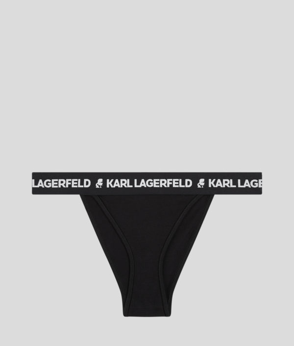 Karl Lagerfeld, Culotte Brésilienne Avec Logo, Femme, Noir, Taille: XXS