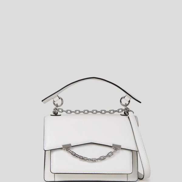 Karl Lagerfeld, Sac Porté Épaule K/seven En Cuir Grainé, Femme, Blanc/Nickel, Taille: X00