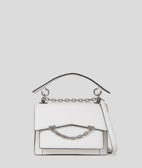 Karl Lagerfeld, Sac Porté Épaule K/seven En Cuir Grainé, Femme, Blanc/Nickel, Taille: X00