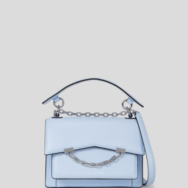 Karl Lagerfeld, Sac Porté Épaule K/seven En Cuir Grainé, Femme, Bleu Arctique, Taille: X00