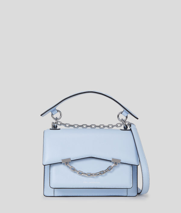 Karl Lagerfeld, Sac Porté Épaule K/seven En Cuir Grainé, Femme, Bleu Arctique, Taille: X00