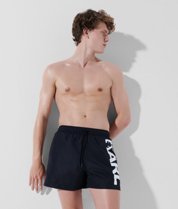 Karl Lagerfeld, Short De Surf Avec Logo Karl, Homme, Noir, Taille: XXS