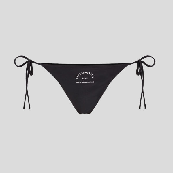 Karl Lagerfeld, Bas De Bikini String Rue St-guillaume, Femme, Noir, Taille: XXS