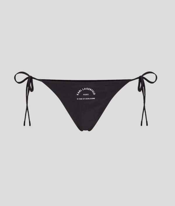 Karl Lagerfeld, Bas De Bikini String Rue St-guillaume, Femme, Noir, Taille: XXS