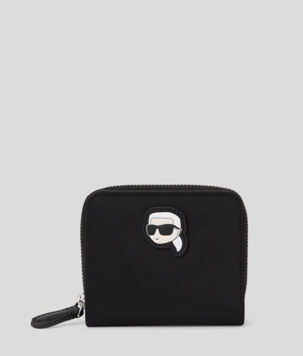 Karl Lagerfeld, Portefeuille Zippé En Nylon Ikon, Femme, Noir, Taille: X00