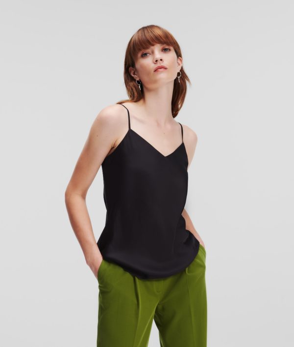 Karl Lagerfeld, Caraco En Satin, Femme, Noir, Taille: XXS