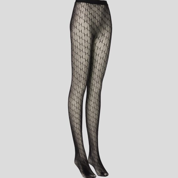 Karl Lagerfeld, Collants K/monogram, Femme, Noir, Taille: XS
