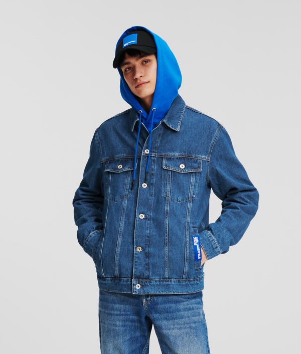 KL Jeans, Veste En Jean Coupe Droite Klj, Homme, BLEU MOYEN DÉLAVÉ, Taille: XXXL