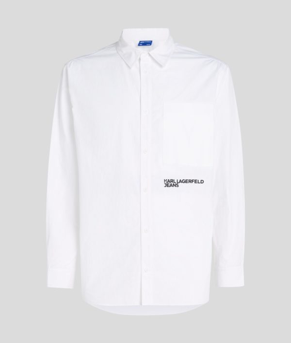 KL Jeans, Chemise Klj Coupe Droite Classique, Homme, Blanc, Taille: XXXL
