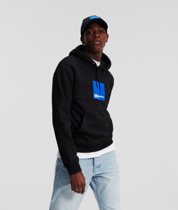 KL Jeans, Sweat À Capuche Avec Logo Klj Encadré, Homme, Noir, Taille: XXXL