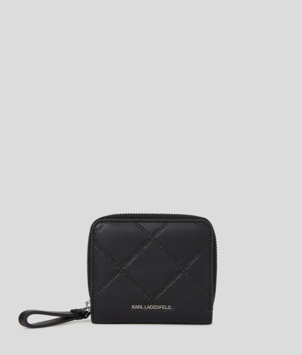 Karl Lagerfeld, Portefeuille Zippé En Relief K/skuare, Femme, Noir, Taille: X00