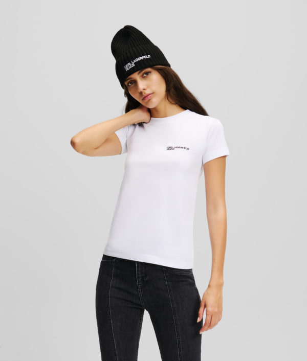 KL Jeans, T-shirt Ajusté Avec Logo Klj, Femme, Blanc, Taille: XXXL