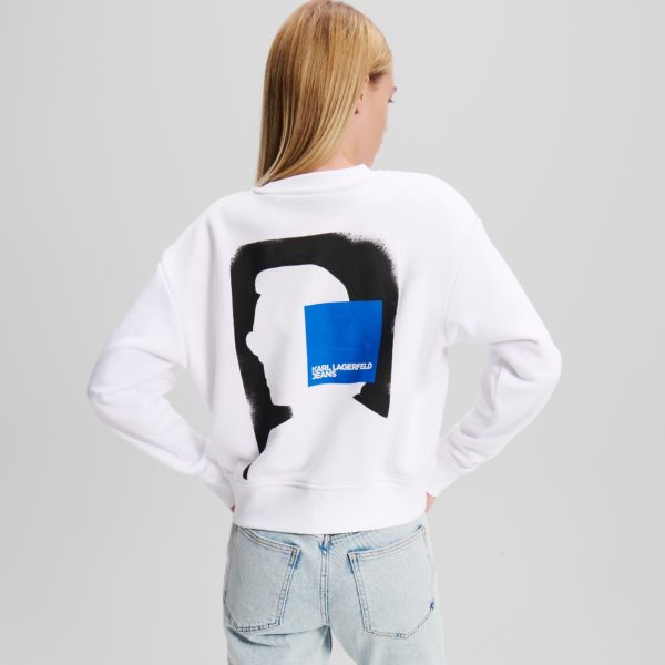 KL Jeans, Sweat-shirt Coupe Droite Avec Logo Klj, Femme, Blanc, Taille: XXXS