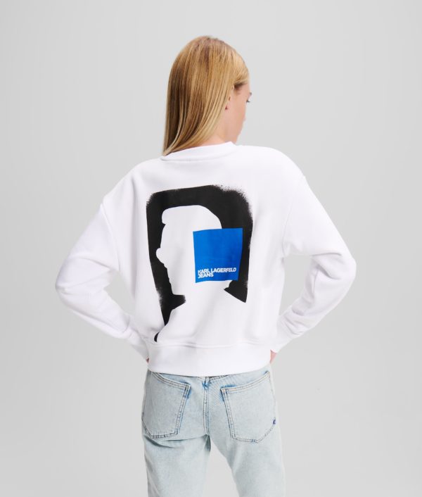 KL Jeans, Sweat-shirt Coupe Droite Avec Logo Klj, Femme, Blanc, Taille: XXXS