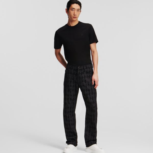 Karl Lagerfeld, Jean Droit Karl Kameo, Homme, Denim caméo noir, Taille: X36