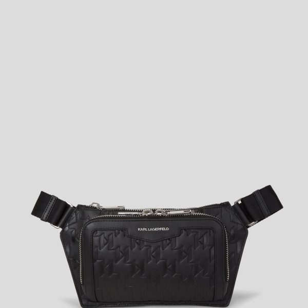 Karl Lagerfeld, Sac Banane K/loom En Cuir, Homme, Noir, Taille: X00