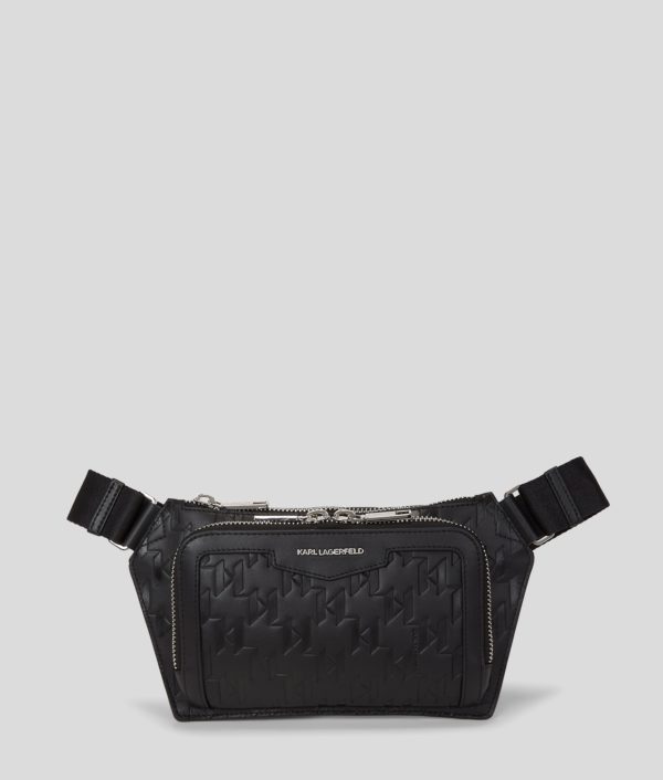 Karl Lagerfeld, Sac Banane K/loom En Cuir, Homme, Noir, Taille: X00