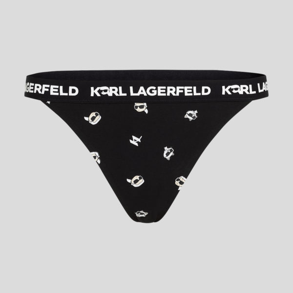 Karl Lagerfeld, Culotte Ikon, Femme, Noir AOP Ikon 2.0 KL, Taille: XXS