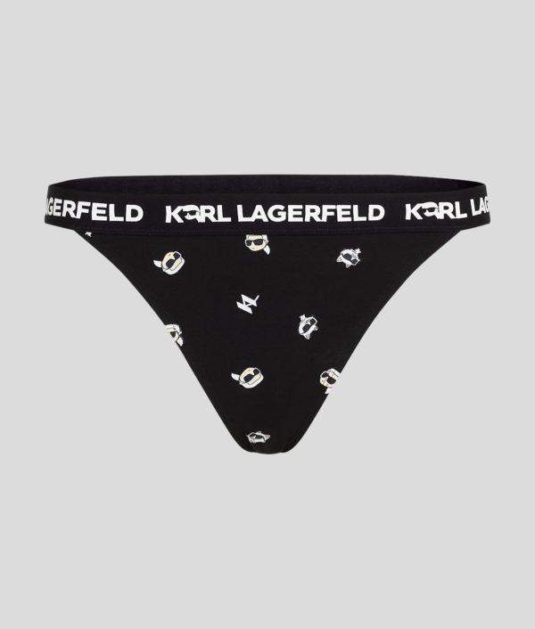 Karl Lagerfeld, Culotte Ikon, Femme, Noir AOP Ikon 2.0 KL, Taille: XXS
