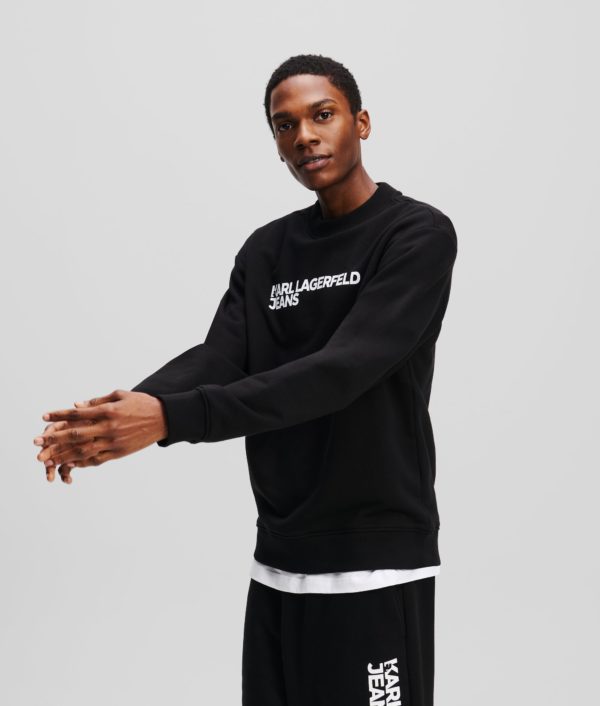 KL Jeans, Sweat-shirt À Logo Klj, Homme, Noir, Taille: XXXL