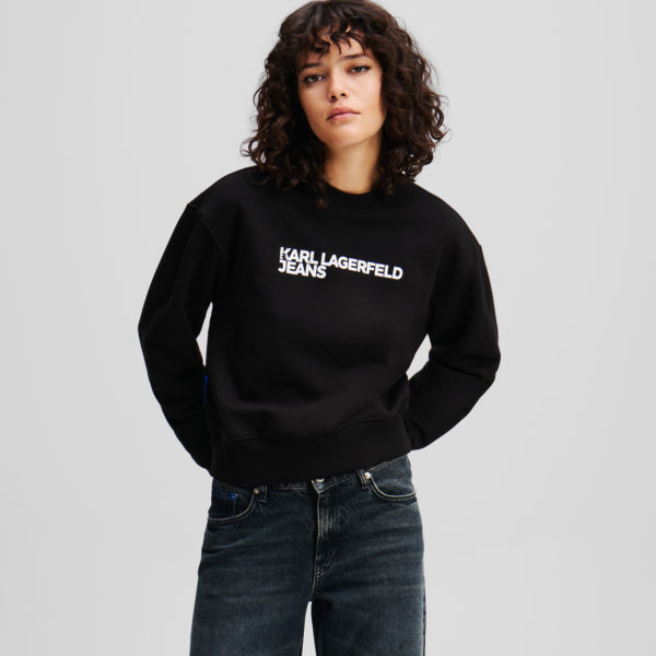 KL Jeans, Sweat-shirt À Logo Klj, Femme, Noir, Taille: XXS