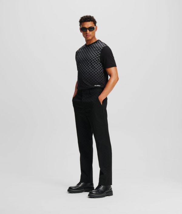 Karl Lagerfeld, Pantalon Ajusté Kl Monogram, Homme, Monogram noir, Taille: X56