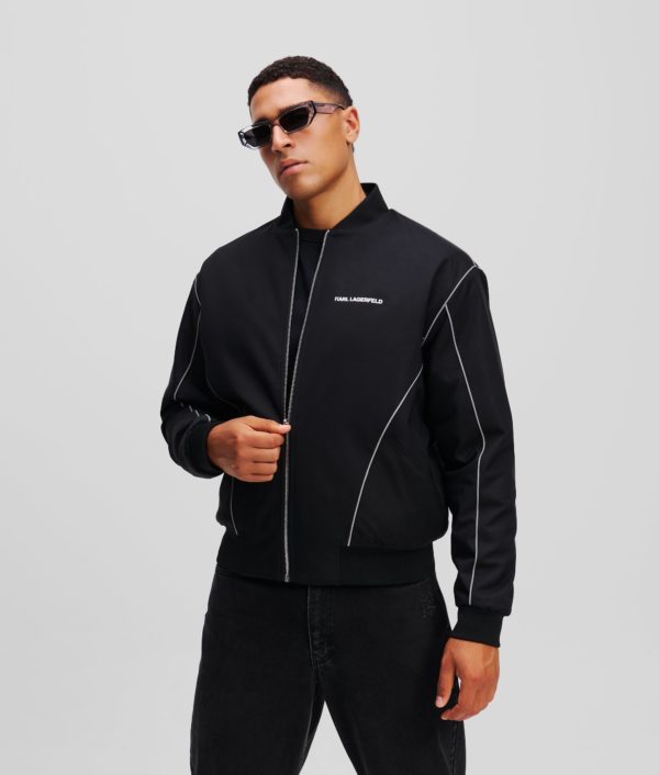 Karl Lagerfeld, Blouson Aviateur Réversible Réfléchissant, Homme, Noir, Taille: XXS