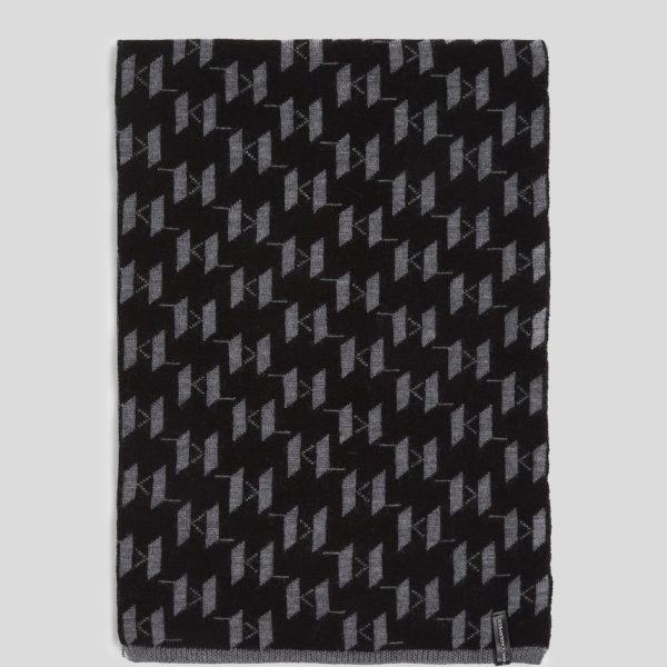 Karl Lagerfeld, Écharpe Tissée K/monogram, Homme, Noir, Taille: X00