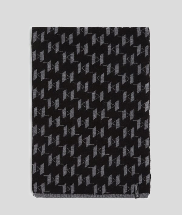 Karl Lagerfeld, Écharpe Tissée K/monogram, Homme, Noir, Taille: X00