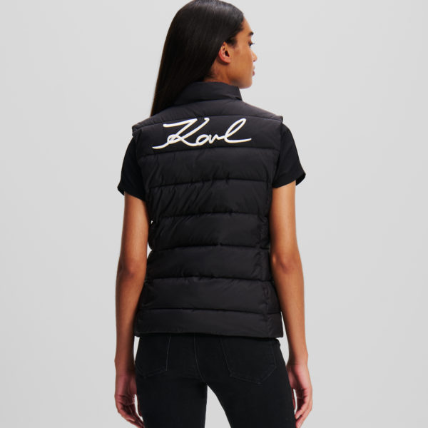 Karl Lagerfeld, Karl Signature Gilet Matelassé Ultra-léger, Femme, Noir, Taille: X48