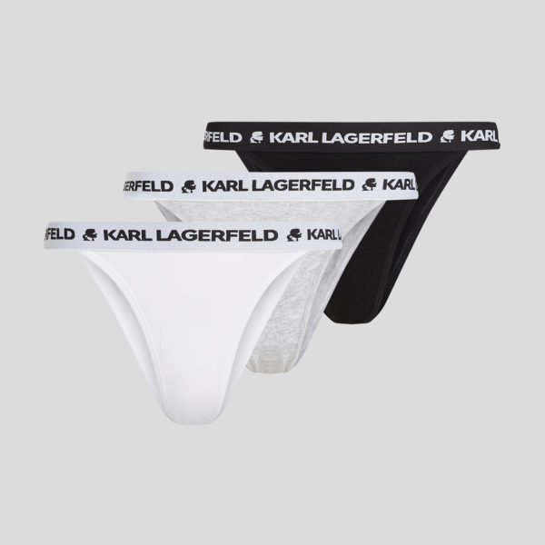 Karl Lagerfeld, Culottes Brésiliennes À Logo Karl – Lot De 3, Femme, Noir/Blanc/Gris, Taille: XXS