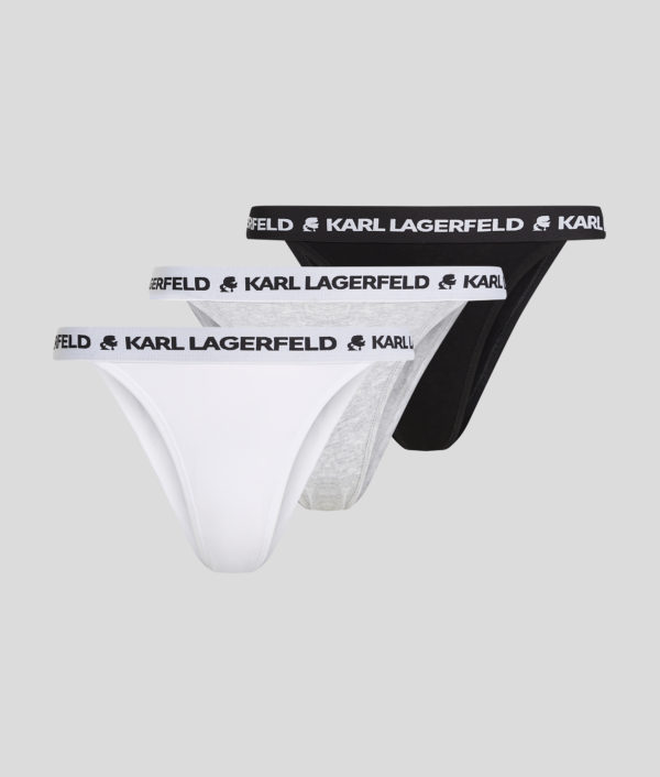 Karl Lagerfeld, Culottes Brésiliennes À Logo Karl – Lot De 3, Femme, Noir/Blanc/Gris, Taille: XXS