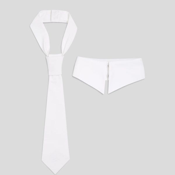 Karl Lagerfeld, Col Et Cravate Karl Studio, Femme, Blanc, Taille: XS_M