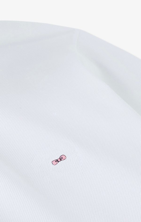 Polo Manches Longues Blanc En Coton Avec Col Contrasté Eden Park – Image 8