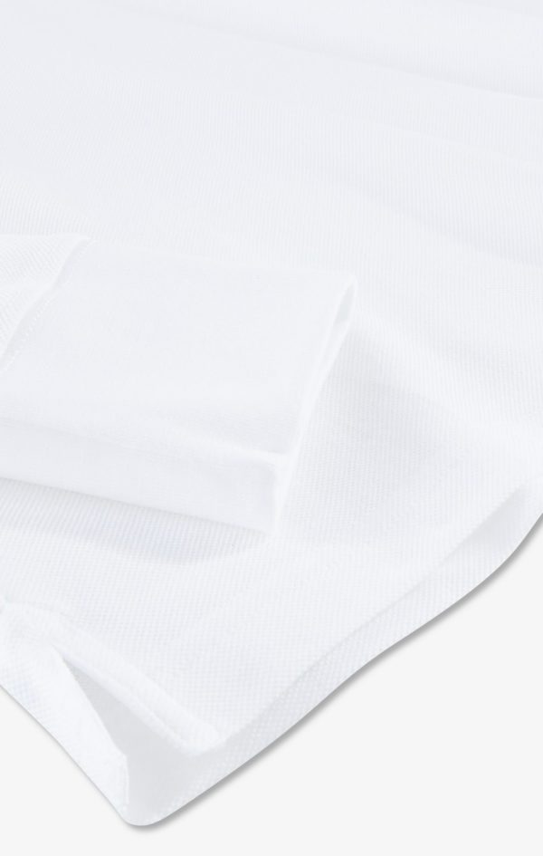 Polo Manches Longues Blanc En Coton Avec Col Contrasté Eden Park – Image 9