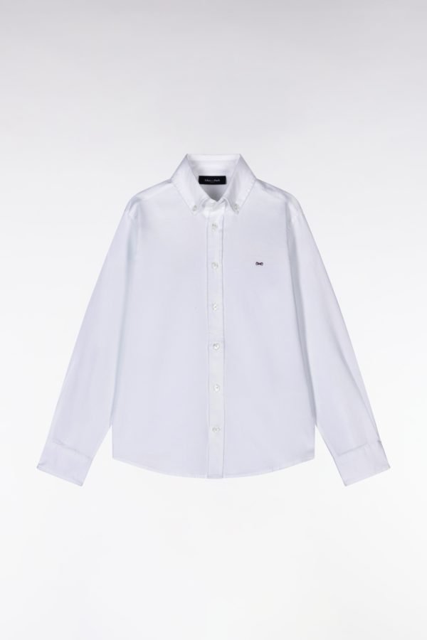 Chemise En Popeline De Coton Blanche Coupe Droite Eden Park