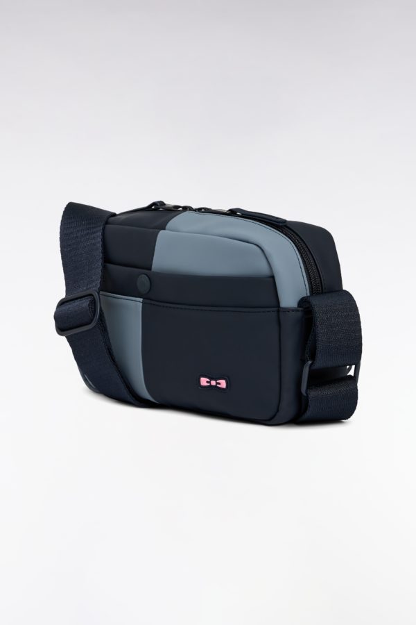Camera Bag En Gomme Coupé-cousu Marine Et Gris Eden Park – Image 3