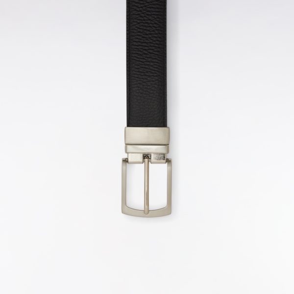 Ceinture En Cuir Lisse Réversible Noir Et Marron Eden Park