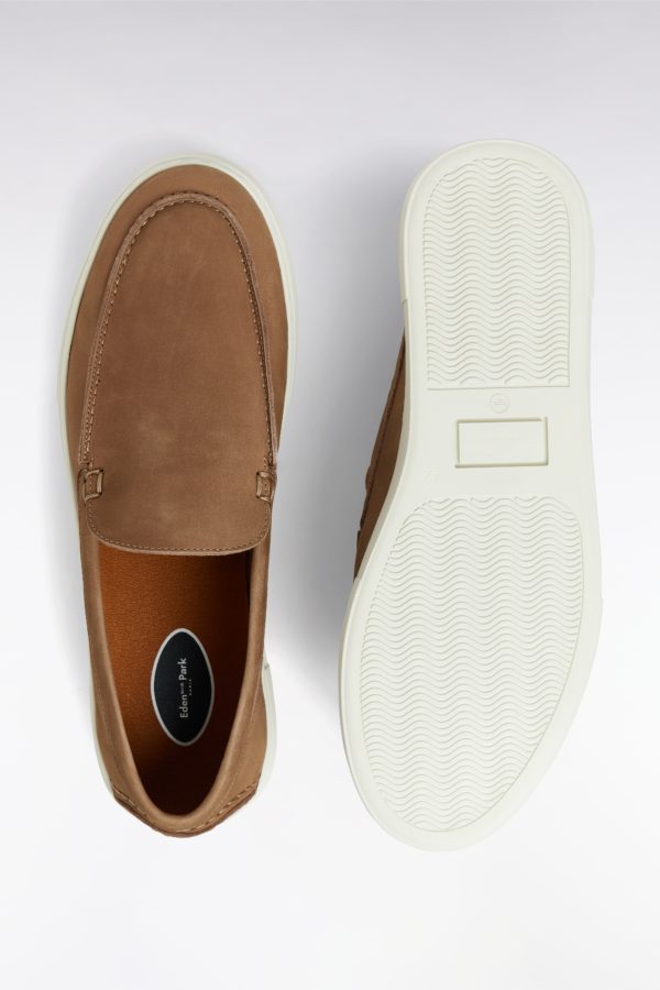 Mocassins À Semelles Sneakers En Cuir Suédé Camel Eden Park - Image 2