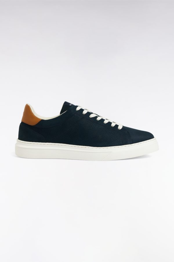 Baskets Basses En Cuir Marine Eden Park
