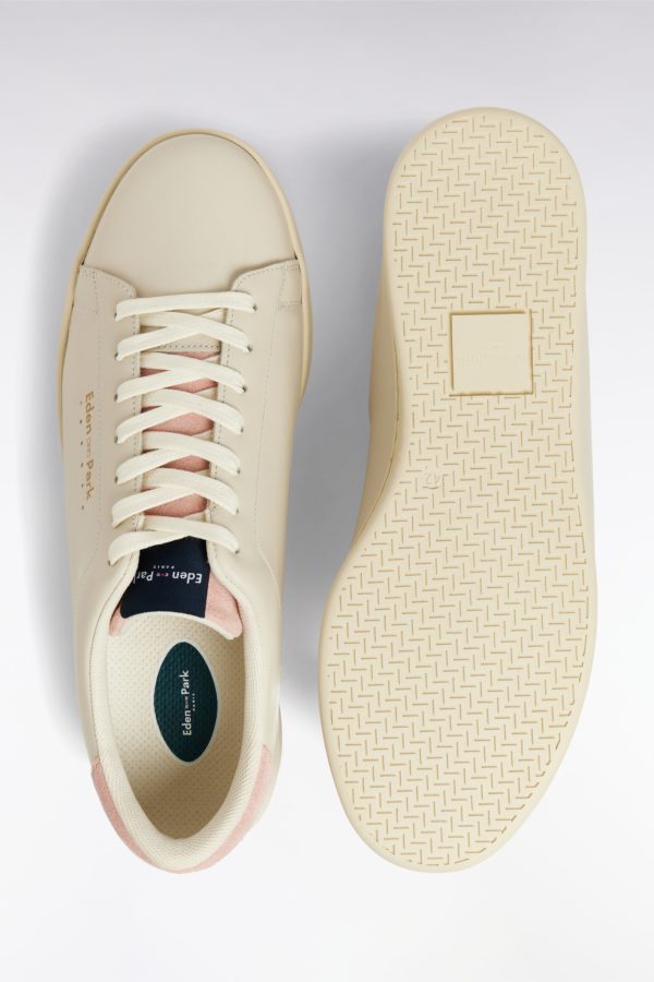 Baskets Basses En Cuir Beige Eden Park – Image 2