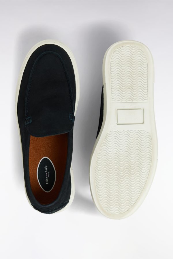 Mocassins Femme À Semelles Sneakers En Cuir Suédé Marine Eden Park – Image 2