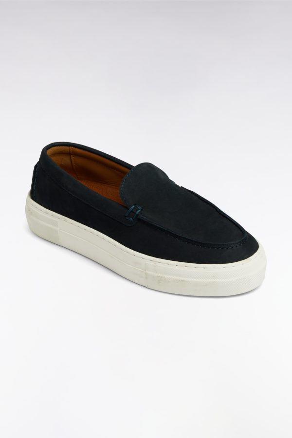 Mocassins Femme À Semelles Sneakers En Cuir Suédé Marine Eden Park – Image 4