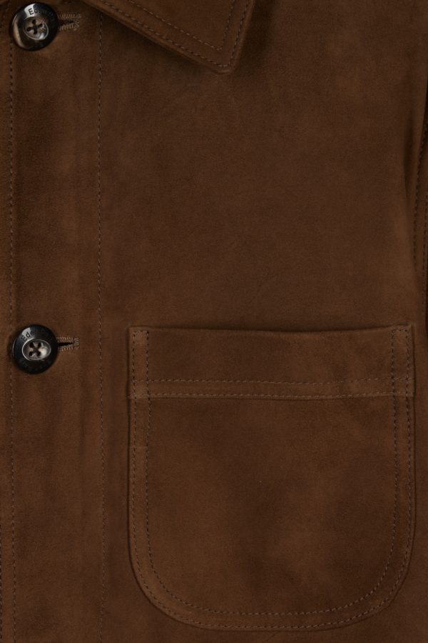 Surchemise En Cuir Suédé Marron Eden Park – Image 5