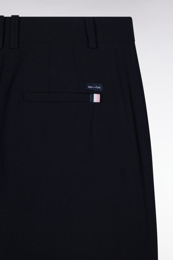 Pantalon En Laine Vierge Marine Coupe Droite Eden Park – Image 5