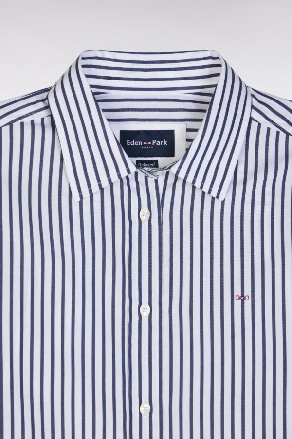 Chemise En Coton Ciel À Rayures Bâtons Coupe Décontractée Eden Park – Image 5